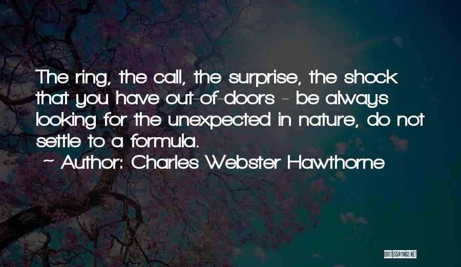 Charles Webster Hawthorne Quotes: The Ring, The Call, The Surprise, The Shock That You Have Out-of-doors - Be Always Looking For The Unexpected In