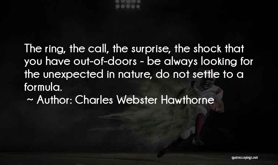 Charles Webster Hawthorne Quotes: The Ring, The Call, The Surprise, The Shock That You Have Out-of-doors - Be Always Looking For The Unexpected In
