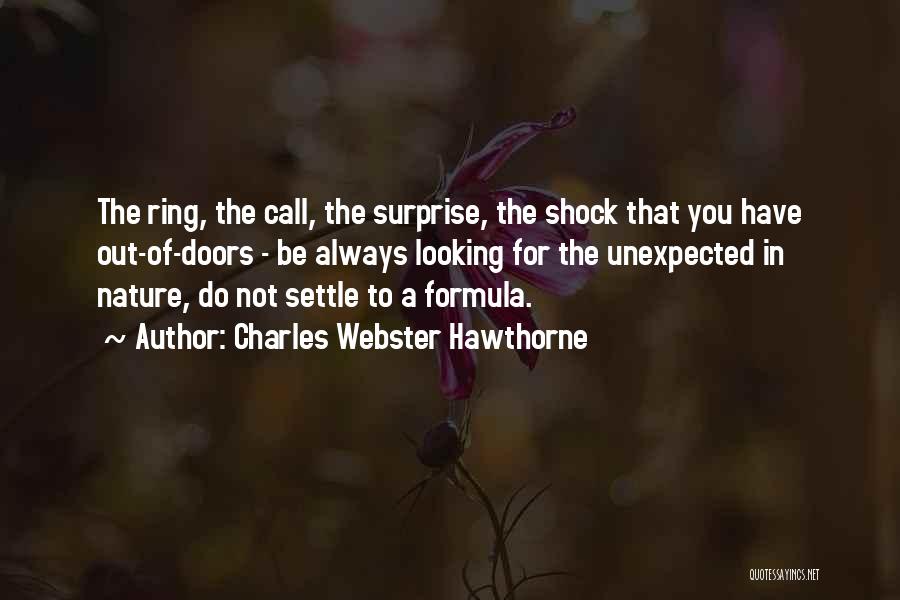 Charles Webster Hawthorne Quotes: The Ring, The Call, The Surprise, The Shock That You Have Out-of-doors - Be Always Looking For The Unexpected In