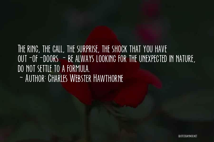 Charles Webster Hawthorne Quotes: The Ring, The Call, The Surprise, The Shock That You Have Out-of-doors - Be Always Looking For The Unexpected In