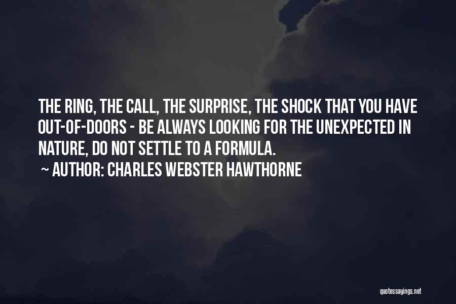 Charles Webster Hawthorne Quotes: The Ring, The Call, The Surprise, The Shock That You Have Out-of-doors - Be Always Looking For The Unexpected In