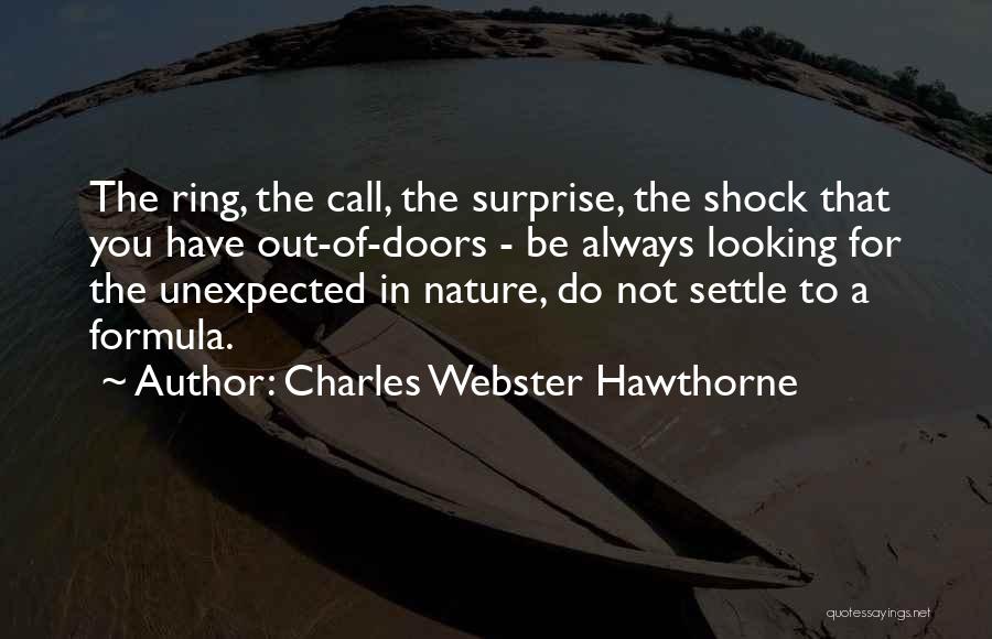 Charles Webster Hawthorne Quotes: The Ring, The Call, The Surprise, The Shock That You Have Out-of-doors - Be Always Looking For The Unexpected In