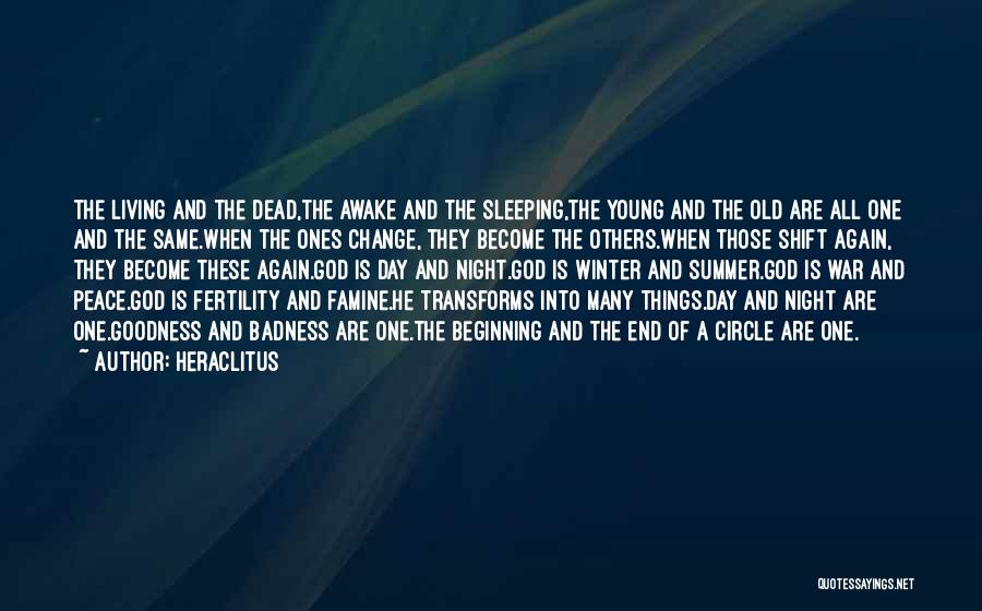 Heraclitus Quotes: The Living And The Dead,the Awake And The Sleeping,the Young And The Old Are All One And The Same.when The