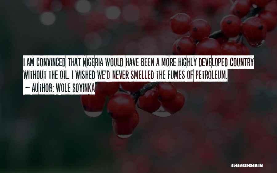 Wole Soyinka Quotes: I Am Convinced That Nigeria Would Have Been A More Highly Developed Country Without The Oil. I Wished We'd Never