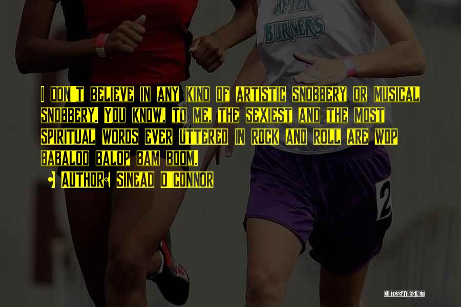 Sinead O'Connor Quotes: I Don't Believe In Any Kind Of Artistic Snobbery Or Musical Snobbery. You Know, To Me, The Sexiest And The