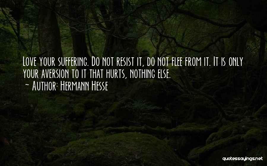 Hermann Hesse Quotes: Love Your Suffering. Do Not Resist It, Do Not Flee From It. It Is Only Your Aversion To It That