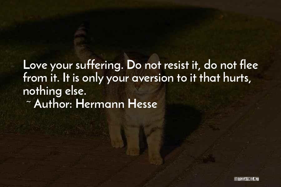 Hermann Hesse Quotes: Love Your Suffering. Do Not Resist It, Do Not Flee From It. It Is Only Your Aversion To It That