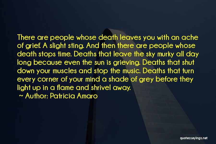 Patricia Amaro Quotes: There Are People Whose Death Leaves You With An Ache Of Grief. A Slight Sting. And Then There Are People