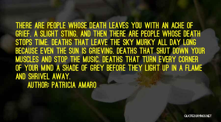 Patricia Amaro Quotes: There Are People Whose Death Leaves You With An Ache Of Grief. A Slight Sting. And Then There Are People