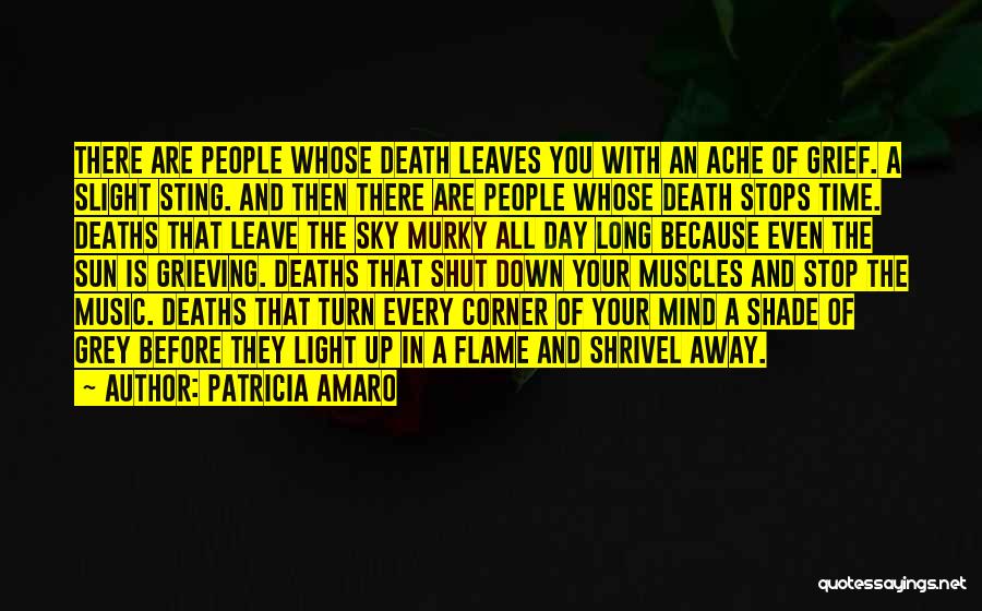 Patricia Amaro Quotes: There Are People Whose Death Leaves You With An Ache Of Grief. A Slight Sting. And Then There Are People