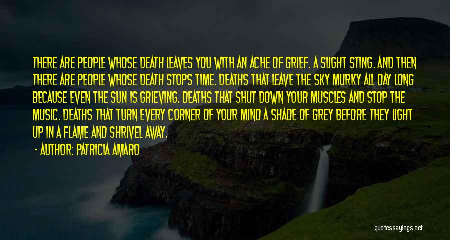 Patricia Amaro Quotes: There Are People Whose Death Leaves You With An Ache Of Grief. A Slight Sting. And Then There Are People