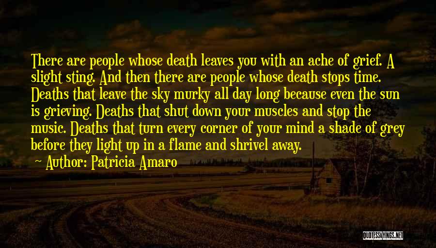 Patricia Amaro Quotes: There Are People Whose Death Leaves You With An Ache Of Grief. A Slight Sting. And Then There Are People