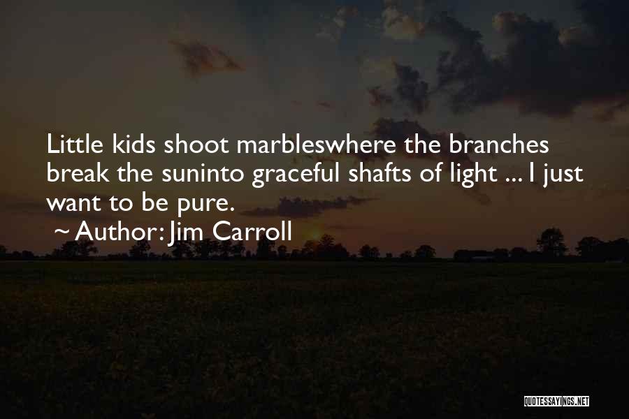 Jim Carroll Quotes: Little Kids Shoot Marbleswhere The Branches Break The Suninto Graceful Shafts Of Light ... I Just Want To Be Pure.