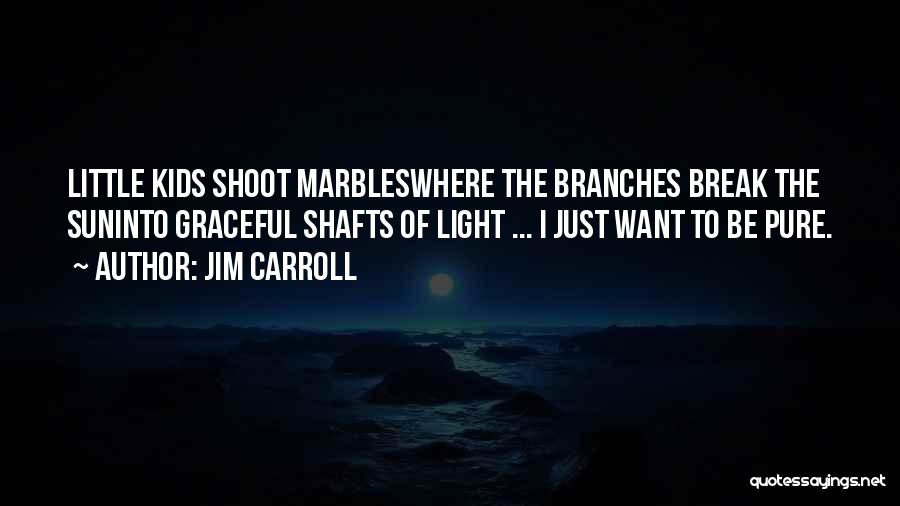 Jim Carroll Quotes: Little Kids Shoot Marbleswhere The Branches Break The Suninto Graceful Shafts Of Light ... I Just Want To Be Pure.