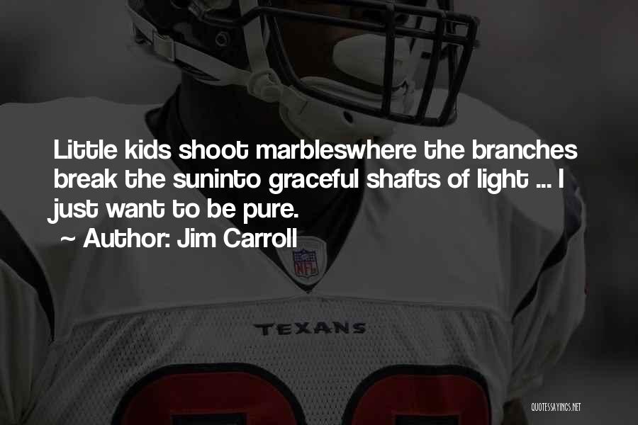Jim Carroll Quotes: Little Kids Shoot Marbleswhere The Branches Break The Suninto Graceful Shafts Of Light ... I Just Want To Be Pure.