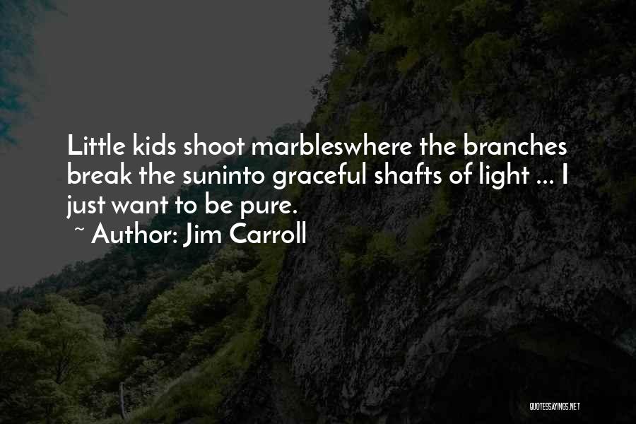 Jim Carroll Quotes: Little Kids Shoot Marbleswhere The Branches Break The Suninto Graceful Shafts Of Light ... I Just Want To Be Pure.