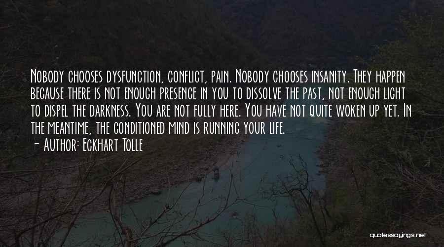 Eckhart Tolle Quotes: Nobody Chooses Dysfunction, Conflict, Pain. Nobody Chooses Insanity. They Happen Because There Is Not Enough Presence In You To Dissolve