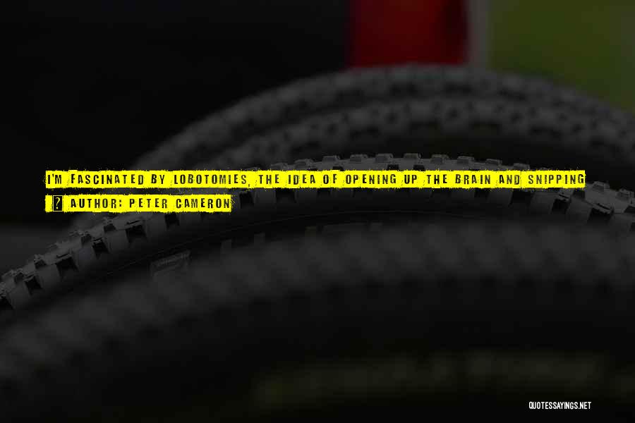 Peter Cameron Quotes: I'm Fascinated By Lobotomies, The Idea Of Opening Up The Brain And Snipping Around A Bit And Then Closing It