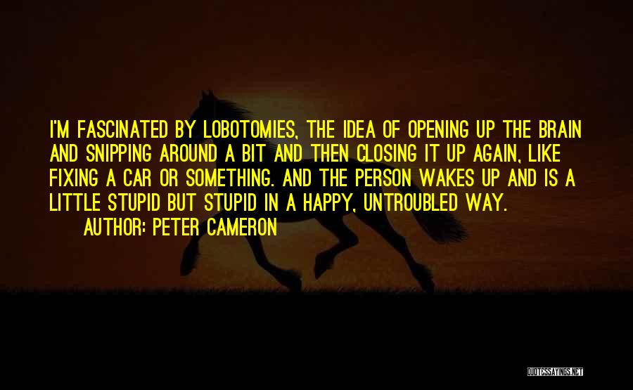 Peter Cameron Quotes: I'm Fascinated By Lobotomies, The Idea Of Opening Up The Brain And Snipping Around A Bit And Then Closing It