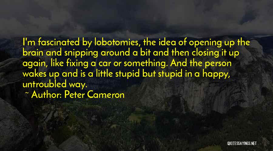 Peter Cameron Quotes: I'm Fascinated By Lobotomies, The Idea Of Opening Up The Brain And Snipping Around A Bit And Then Closing It