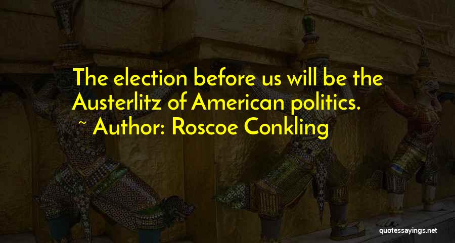 Roscoe Conkling Quotes: The Election Before Us Will Be The Austerlitz Of American Politics.