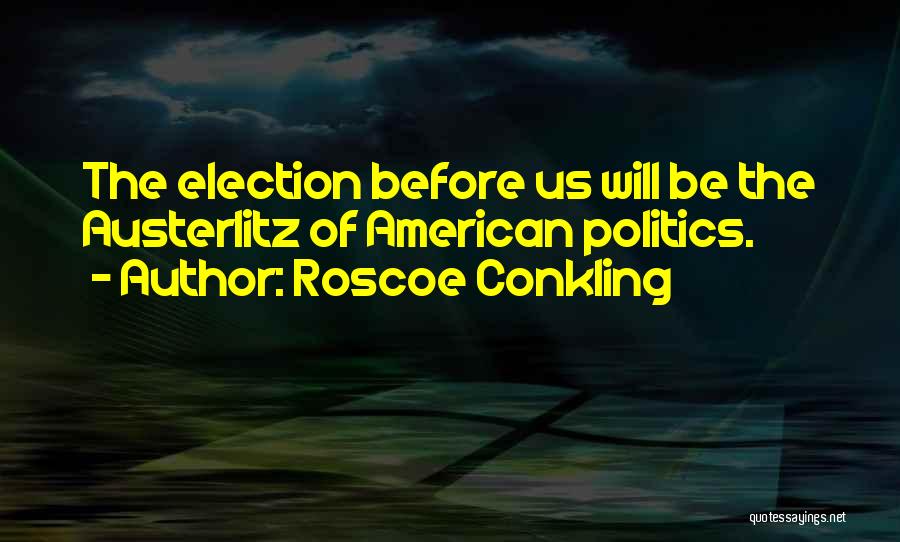 Roscoe Conkling Quotes: The Election Before Us Will Be The Austerlitz Of American Politics.