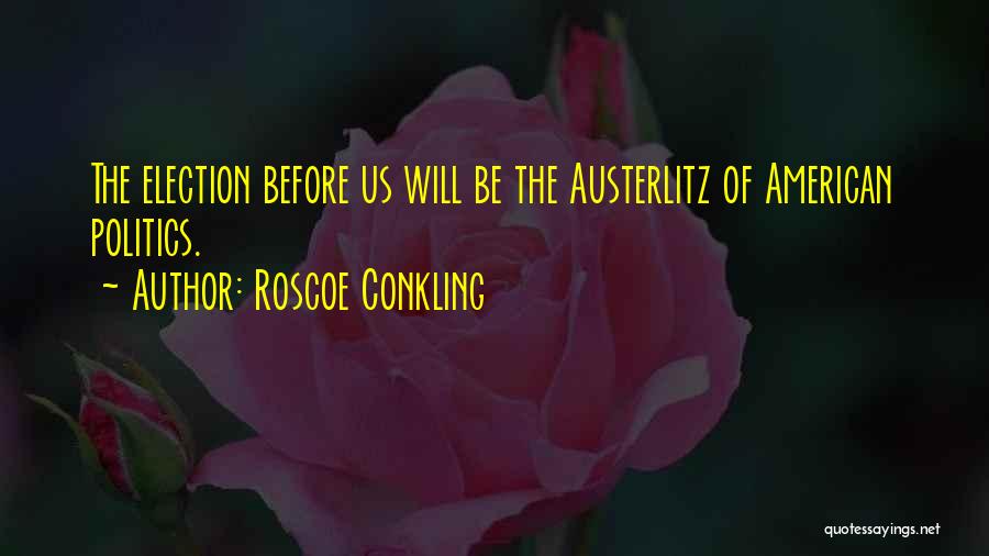Roscoe Conkling Quotes: The Election Before Us Will Be The Austerlitz Of American Politics.