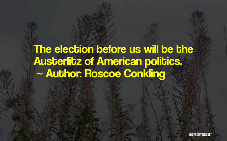 Roscoe Conkling Quotes: The Election Before Us Will Be The Austerlitz Of American Politics.