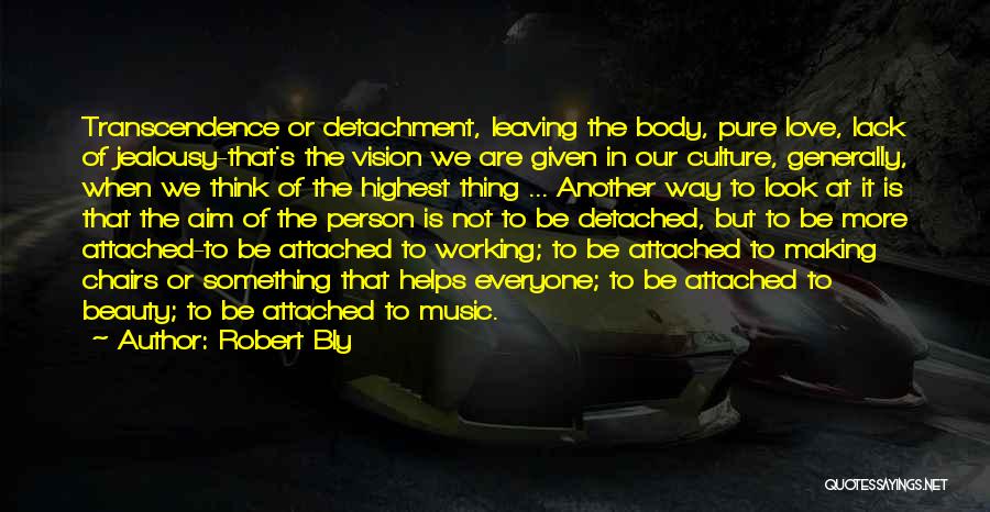Robert Bly Quotes: Transcendence Or Detachment, Leaving The Body, Pure Love, Lack Of Jealousy-that's The Vision We Are Given In Our Culture, Generally,