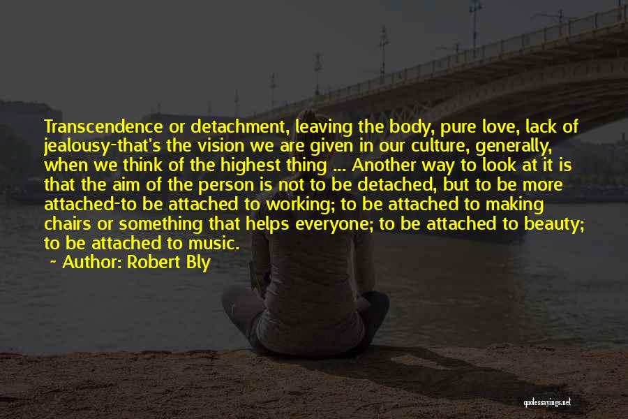 Robert Bly Quotes: Transcendence Or Detachment, Leaving The Body, Pure Love, Lack Of Jealousy-that's The Vision We Are Given In Our Culture, Generally,