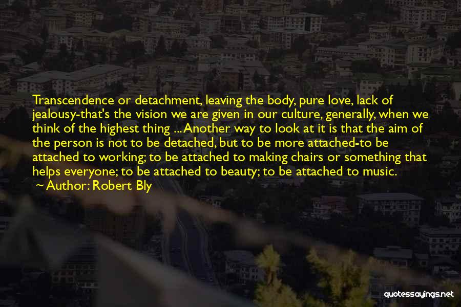 Robert Bly Quotes: Transcendence Or Detachment, Leaving The Body, Pure Love, Lack Of Jealousy-that's The Vision We Are Given In Our Culture, Generally,