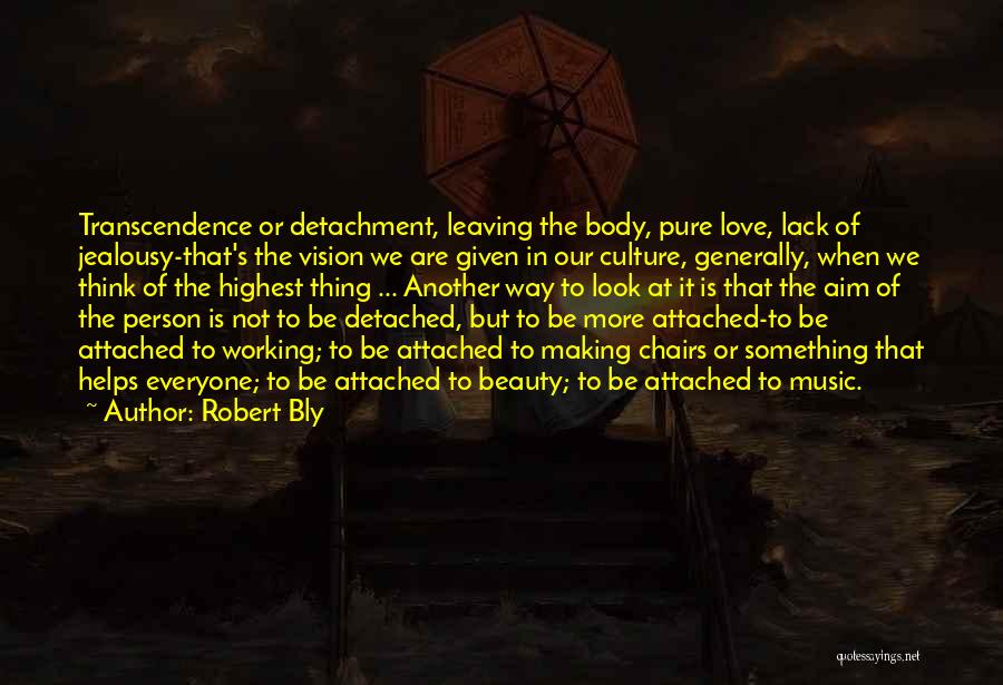 Robert Bly Quotes: Transcendence Or Detachment, Leaving The Body, Pure Love, Lack Of Jealousy-that's The Vision We Are Given In Our Culture, Generally,