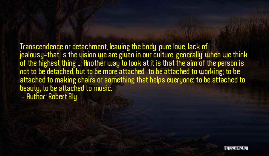 Robert Bly Quotes: Transcendence Or Detachment, Leaving The Body, Pure Love, Lack Of Jealousy-that's The Vision We Are Given In Our Culture, Generally,