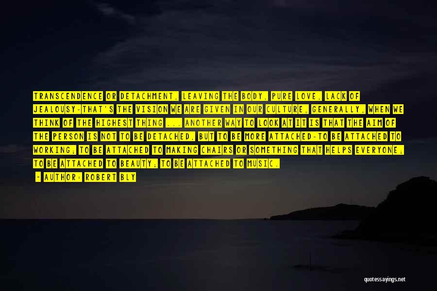 Robert Bly Quotes: Transcendence Or Detachment, Leaving The Body, Pure Love, Lack Of Jealousy-that's The Vision We Are Given In Our Culture, Generally,