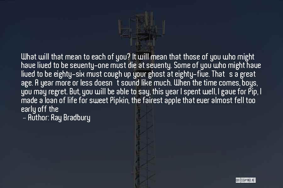 Ray Bradbury Quotes: What Will That Mean To Each Of You? It Will Mean That Those Of You Who Might Have Lived To