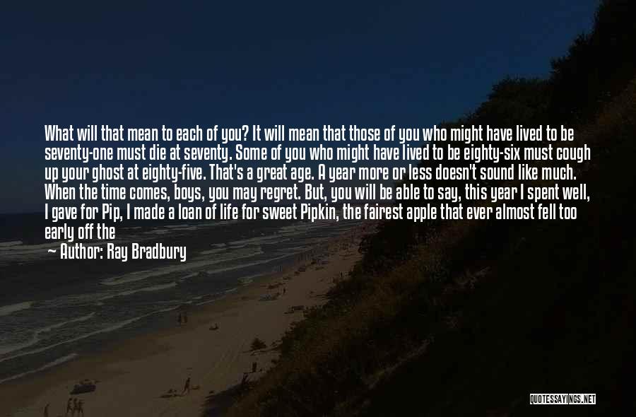 Ray Bradbury Quotes: What Will That Mean To Each Of You? It Will Mean That Those Of You Who Might Have Lived To