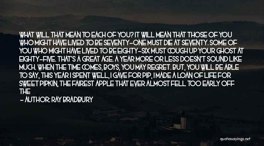 Ray Bradbury Quotes: What Will That Mean To Each Of You? It Will Mean That Those Of You Who Might Have Lived To