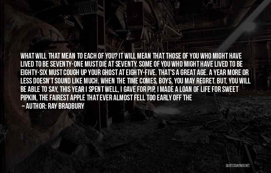 Ray Bradbury Quotes: What Will That Mean To Each Of You? It Will Mean That Those Of You Who Might Have Lived To