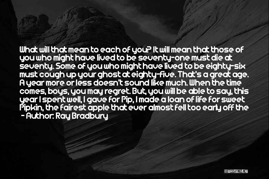 Ray Bradbury Quotes: What Will That Mean To Each Of You? It Will Mean That Those Of You Who Might Have Lived To