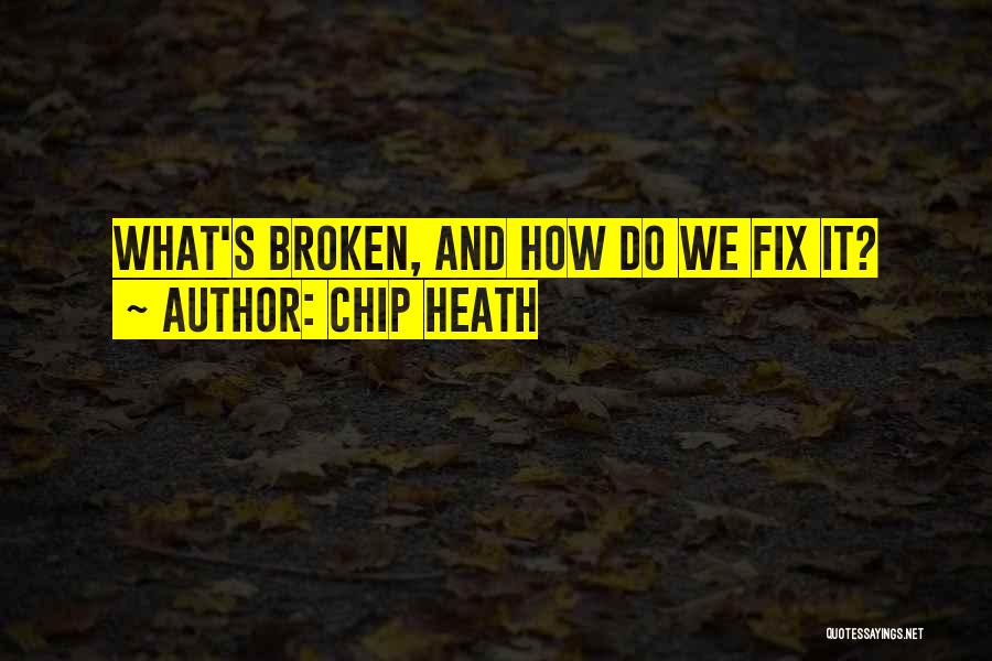 Chip Heath Quotes: What's Broken, And How Do We Fix It?
