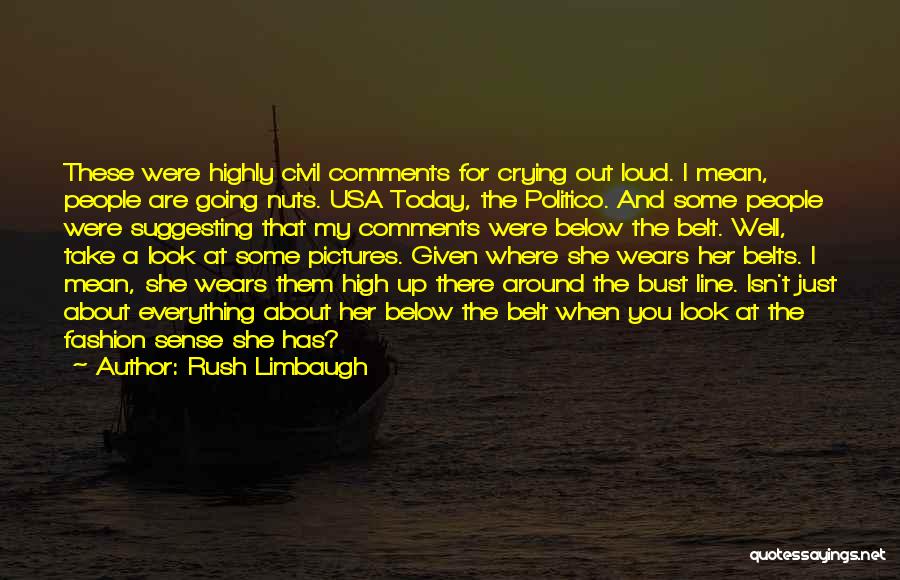 Rush Limbaugh Quotes: These Were Highly Civil Comments For Crying Out Loud. I Mean, People Are Going Nuts. Usa Today, The Politico. And