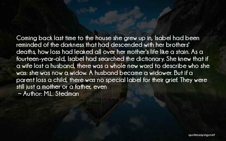 M.L. Stedman Quotes: Coming Back Last Time To The House She Grew Up In, Isabel Had Been Reminded Of The Darkness That Had