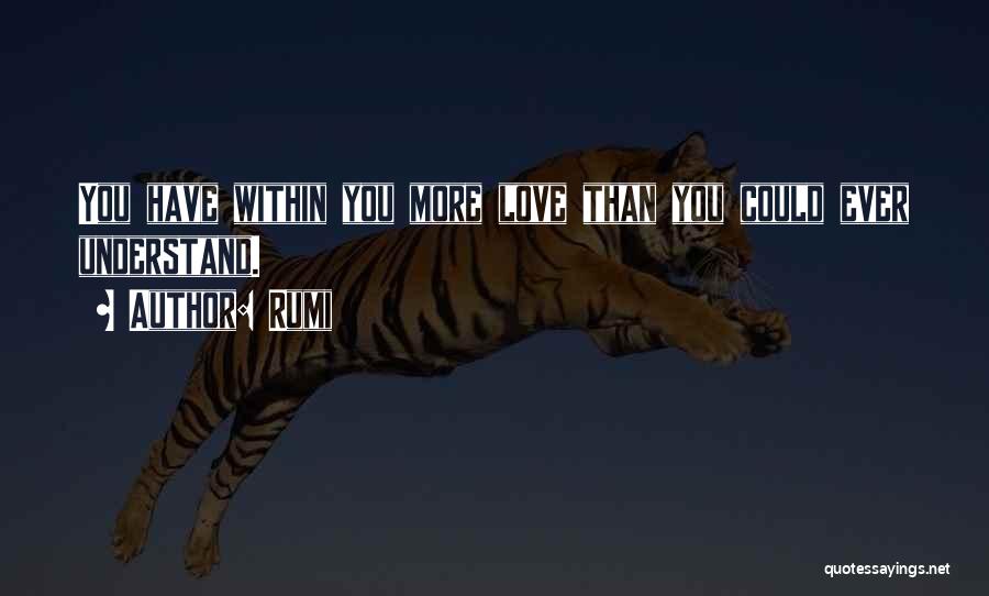 Rumi Quotes: You Have Within You More Love Than You Could Ever Understand.