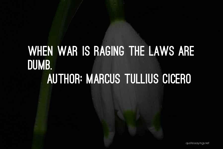Marcus Tullius Cicero Quotes: When War Is Raging The Laws Are Dumb.