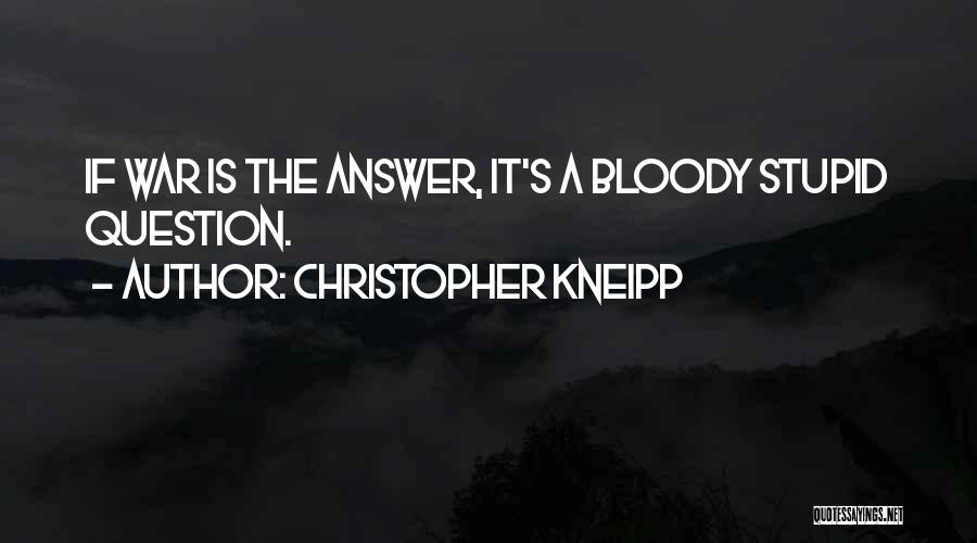 Christopher Kneipp Quotes: If War Is The Answer, It's A Bloody Stupid Question.
