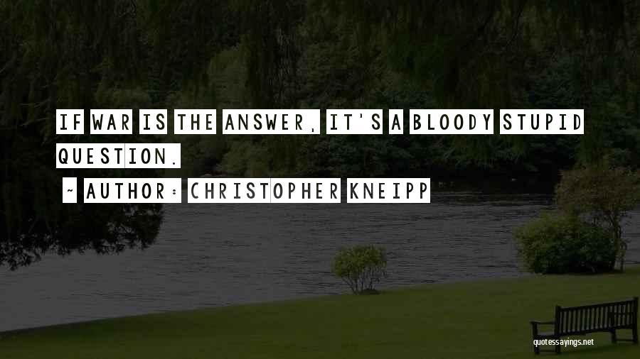 Christopher Kneipp Quotes: If War Is The Answer, It's A Bloody Stupid Question.