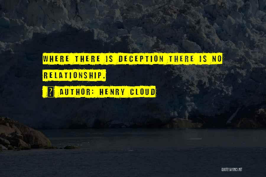Henry Cloud Quotes: Where There Is Deception There Is No Relationship.