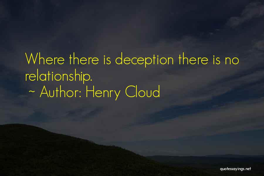 Henry Cloud Quotes: Where There Is Deception There Is No Relationship.