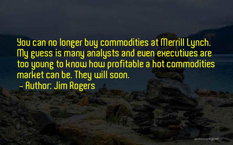 Jim Rogers Quotes: You Can No Longer Buy Commodities At Merrill Lynch. My Guess Is Many Analysts And Even Executives Are Too Young