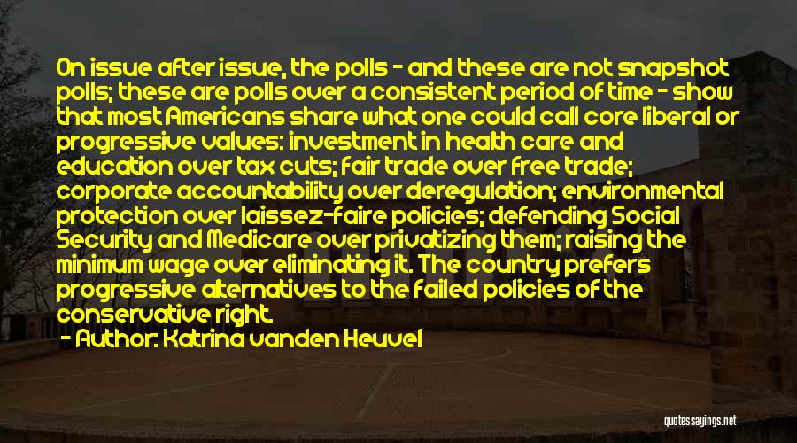 Katrina Vanden Heuvel Quotes: On Issue After Issue, The Polls - And These Are Not Snapshot Polls; These Are Polls Over A Consistent Period